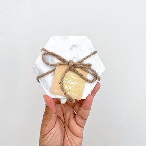 Marble Hexagon 4 piece Coaster Set